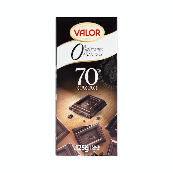 Chocolate 70% negro Valor 0% azúcares añadidos