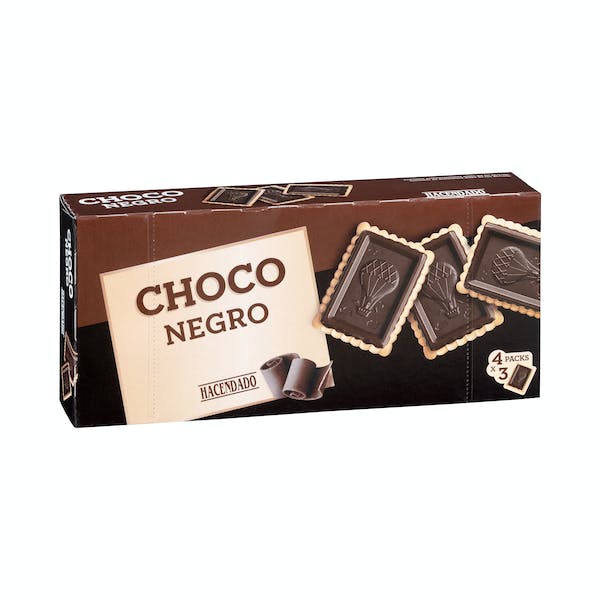 Galletas Choco negro con chocolatina Hacendado